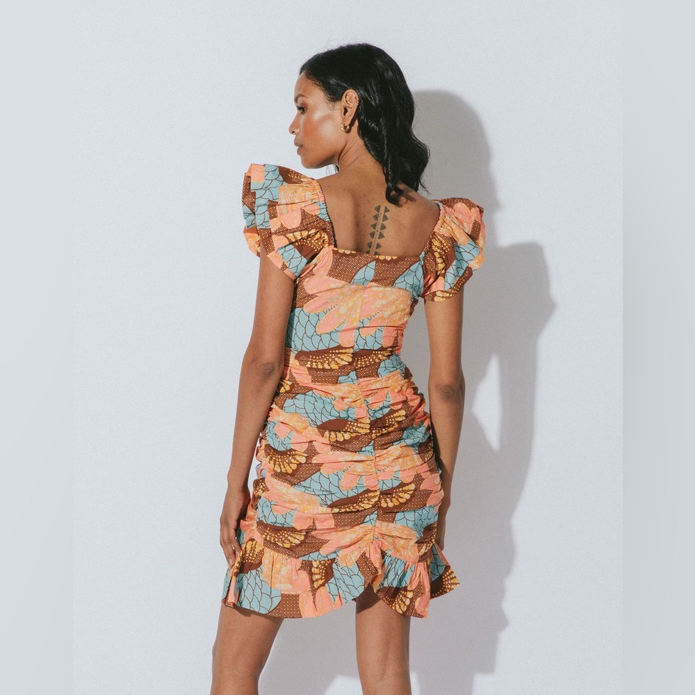 NWT Cleobella Tiana Ruched Mini Dress in Riviera Print - Picture 2 of 14